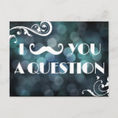 Mustache Bash Question Bokeh Lights Invitations (Devant)