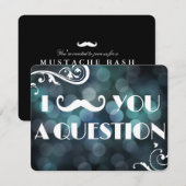 Mustache Bash Question Bokeh Lights Invitations (Devant / Derrière)