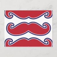 Mustache Bash - rood, wit en blauw