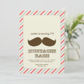 mustache bash uitnodiging (Staand voorkant)