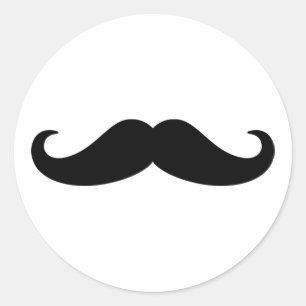 Mustache Beard Ronde Sticker