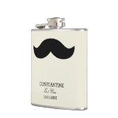 Mustache Best Man Gift Aangepaste naam Heupfles (Links)