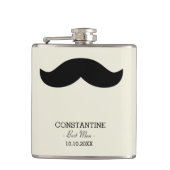 Mustache Best Man Gift Aangepaste naam Heupfles (Voorkant)