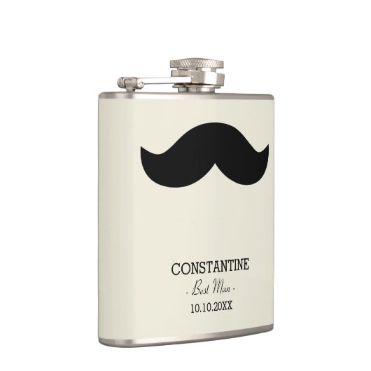 Mustache Best Man Gift Aangepaste naam Heupfles (Rechts)