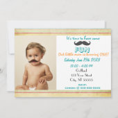 Mustache Birthday Bash Invite Kaart (Achterkant)