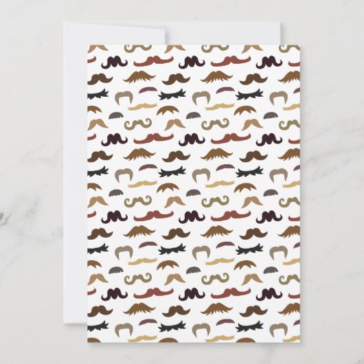 Mustache Birthday Party en Pattern Kaart (Achterkant)