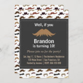 Mustache Birthday Party en Pattern Kaart (Voorkant / Achterkant)