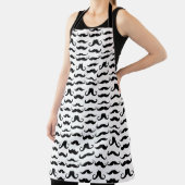 Mustache Black en White Fun Pattern Schort (Insitu)