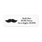 Mustache Black & White Modern Adresetiketten Etiket (Voorkant)