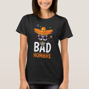 Mustache Botten Skelet Mexicaans Bad Mexico Cinco T-shirt
