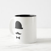 Mustache & Bowler Pet Pictogram Mok (Voorkant links)