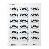 Mustache Boys Baby shower Adreslabel Etiket (Full Sheet)