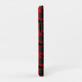 Mustache Buffalo Plaid Patroon Zwart en Rood Case-Mate iPhone Case (Achterkant/rechts)