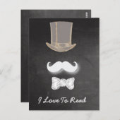 Mustache Chalk Design Briefkaart (Voorkant / Achterkant)