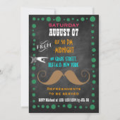 Mustache Chalkboard Birthday Party Kaart (Achterkant)