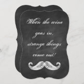 Mustache Chalkboard Halloween Party Invitation Kaart (Voorkant / Achterkant)