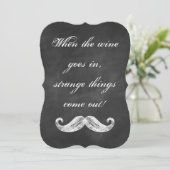 Mustache Chalkboard Halloween Party Invitation Kaart (Staand voorkant)