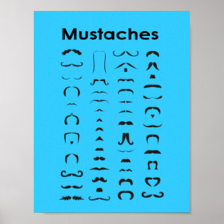Mustache Chart Poster Funny Gift