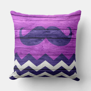 Mustache Chevron  Wooden #2 Kussen