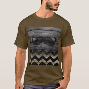 Mustache Chevron  Wooden #4 T-shirt