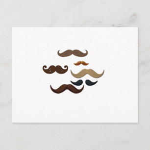 Mustache Collage Hair Naam toevoegen Kleurtekst to Briefkaart