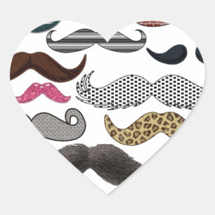 Mustache Collage Mustaches Popular toevoegen Kleur Hart Sticker