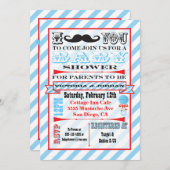 Mustache Couples Baby Shower Invitations (Devant / Derrière)