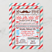 Mustache Couples Baby Shower Invitations (Devant / Derrière)