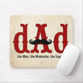 Mustache Dad Mousepad Muismat (Met muis)