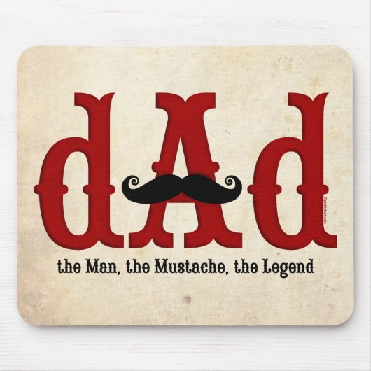 Mustache Dad Mousepad Muismat (Voorkant)