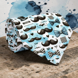 Mustache Dapper Pattern Necktie Tie Stropdas