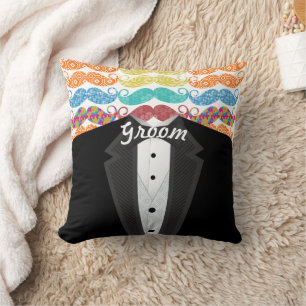 Mustache de heer Hipster  Retro Groom Kussen