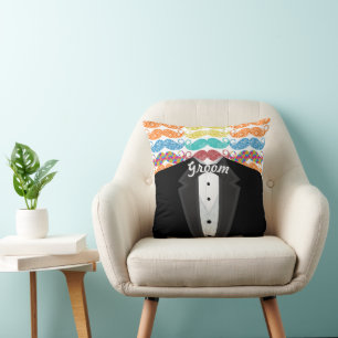 Mustache de heer Hipster  Retro Groom Kussen