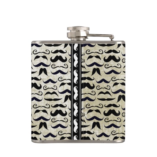 Mustache de heer Hipster  Retro Heupfles (Achterkant)