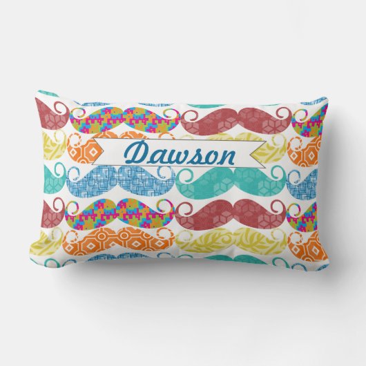 Mustache de heer Hipster Retro Kussen (Voorkant)