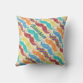 Mustache de heer Hipster Retro Kussen (Achterkant)