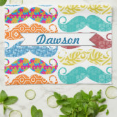 Mustache de heer Hipster  Retro Theedoek (Gevouwen)