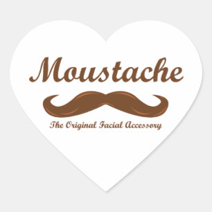 Mustache - de originele uitrusting hart sticker