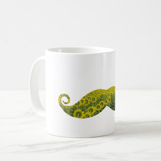 Mustache de tournesol blanc classique Mug blanc (Devant gauche)
