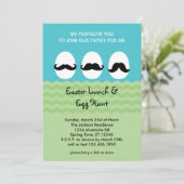 Mustache Easter Eggs Invitation Kaart (Staand voorkant)