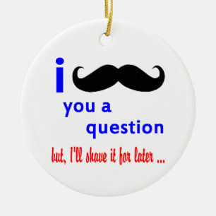 Mustache Een vraag-QPC-Sjabloon Keramisch Ornament