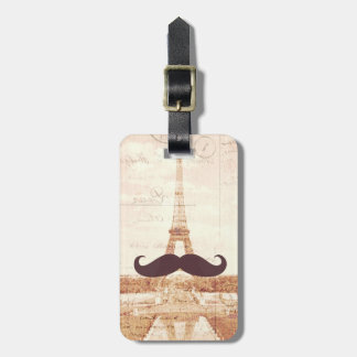 Mustache Eiffel Tower Bagagelabel