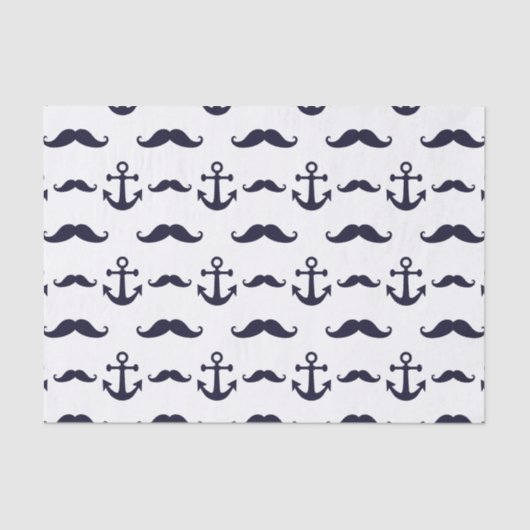Mustache en anker tissuepapier (Voorkant)