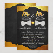 Mustache en boog voor Mr. en Mr. Kaart (Voorkant / Achterkant)