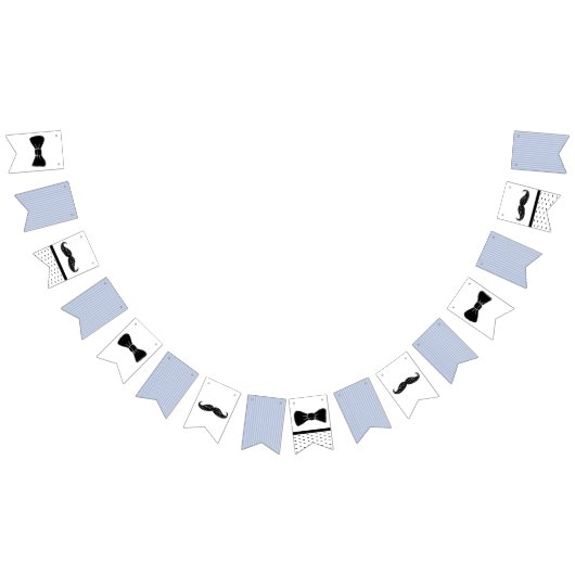 Mustache en Bow Stropdas Banner (Alle)