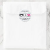 Mustache en Lippen CustomizeABLEs Ronde Sticker (Tas)