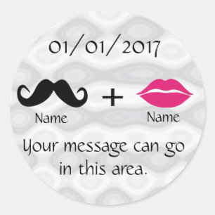 Mustache en Lippen CustomizeABLEs Ronde Sticker