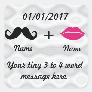 Mustache en Lippen CustomizeABLEs Vierkante Sticker