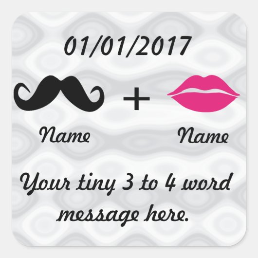 Mustache en Lippen CustomizeABLEs Vierkante Sticker (Voorkant)