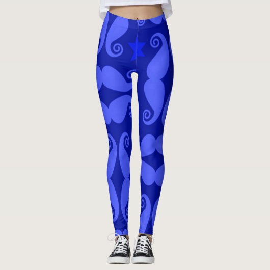 Mustache Entraînement Motif Yoga Leggings (Devant)